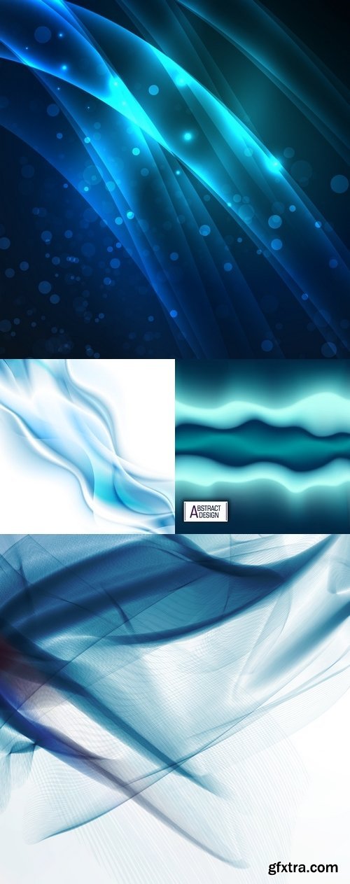 Vectors - Waves Blue Backgrounds 31