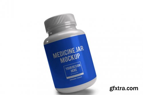 Medicine Plastic Bottle Jar Mockup Template Set