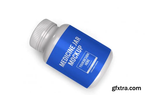 Medicine Plastic Bottle Jar Mockup Template Set
