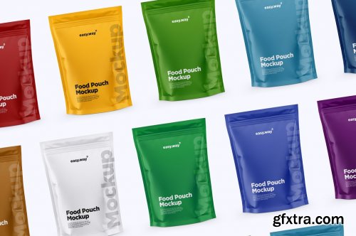 CreativeMarket - Matte Stand Up Pouch PSD Mockups Set 6233236