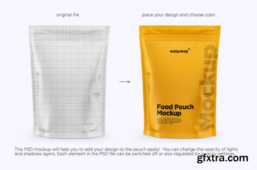 CreativeMarket - Matte Stand Up Pouch PSD Mockups Set 6233236