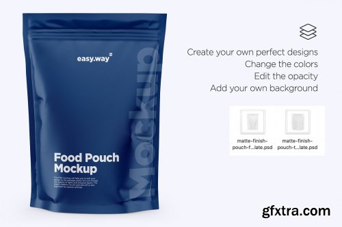 CreativeMarket - Matte Stand Up Pouch PSD Mockups Set 6233236