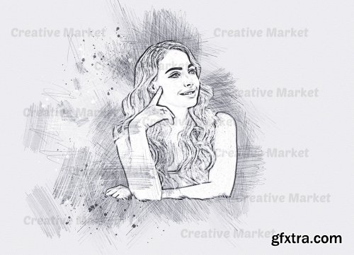 CreativeMarket - Stylish Sketch Art PS Action 6561769