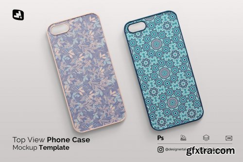 CreativeMarket - Top View Phone Case Mockup 5081242