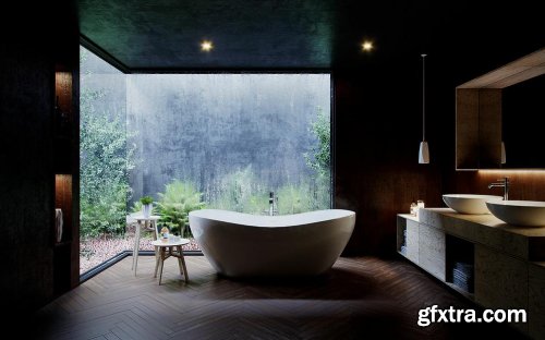 Tropical Bathroom – Cinema 4D Corona Renderer