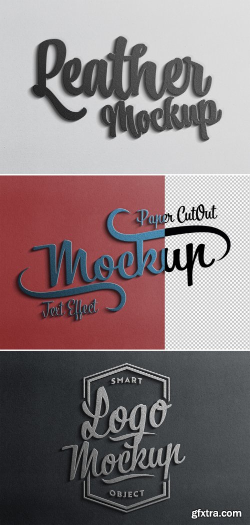 Leather Text Effect with 3D Style and Shadow Mockup 462954515
