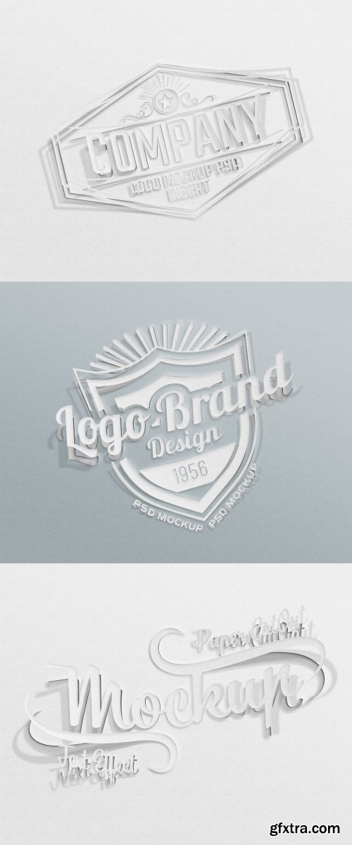 White Paper Cutout Text Effect Mockup