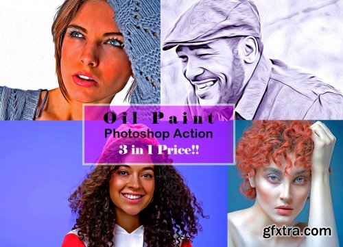 CreativeMarket - Oil Paint Photoshop Action 6602942