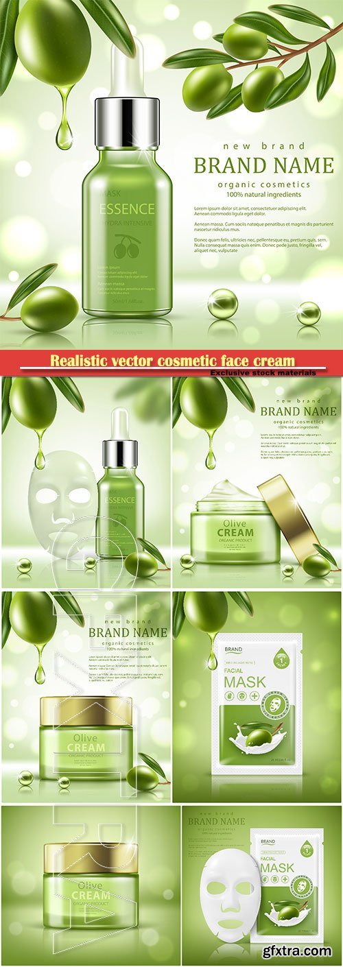 Realistic vector cosmetic face cream, body, advertising for sales