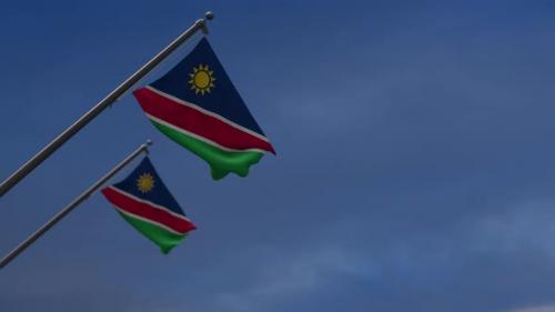 Videohive - Namibia Flags In The Blue Sky - 2K - 34523041 - 34523041