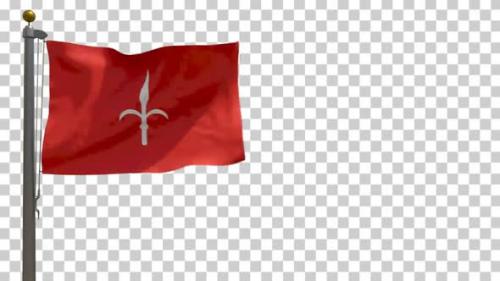 Videohive - Trieste City Flag (Italy) on Flagpole with Alpha Channel - 4K - 34525642 - 34525642