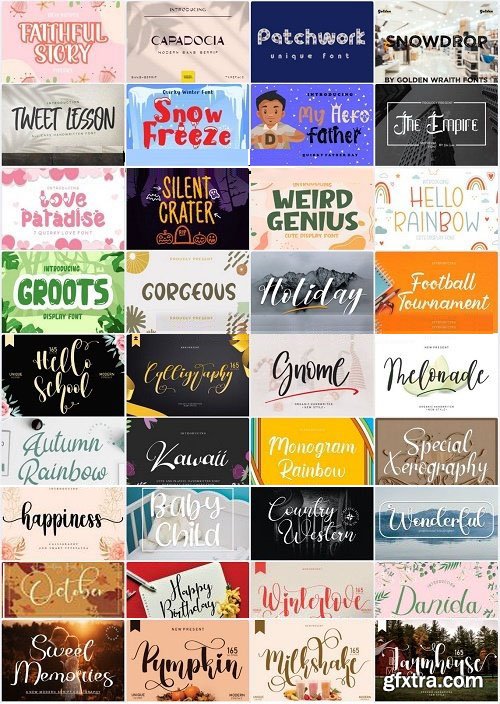 36 Premium Fonts Collection [Oct-2021]