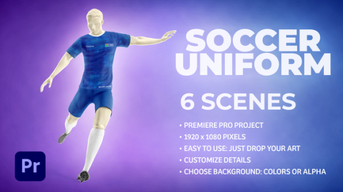 Videohive - Soccer Uniform Mockup Template - Animated Mockup PREMIERE - 34549596 - 34549596