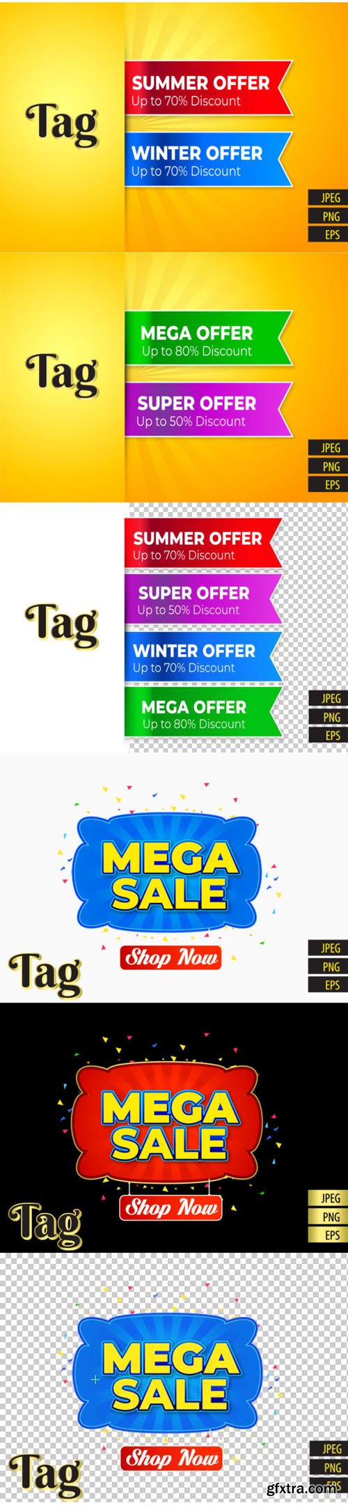 6 Sale Tags Vector Templates
