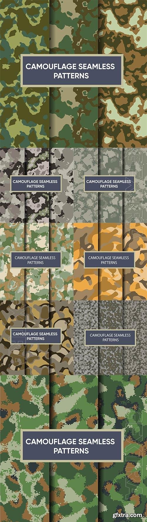 Camouflage military seamless pattern premium vector