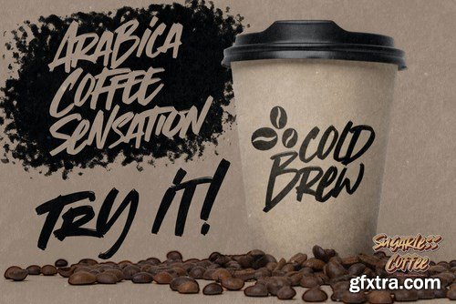Sugarless Coffee - Bold Brushing Font