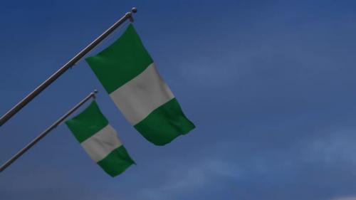 Videohive - Nigeria Flags In The Blue Sky - 2K - 34533179 - 34533179