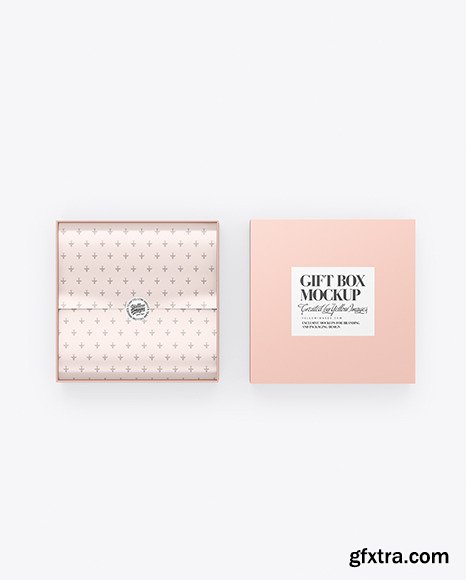 Opened Gift Paper Box Mockup 87430