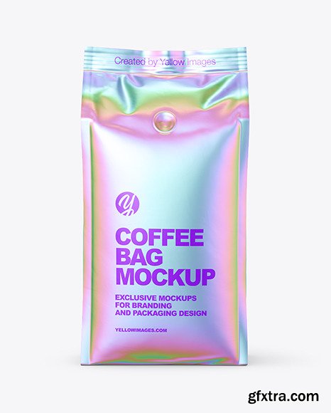 Glossy Coffee Bag Mockup - Front View 92153