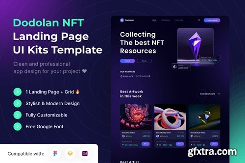 Dodolan NFT Landingpage Website UI Kits Template