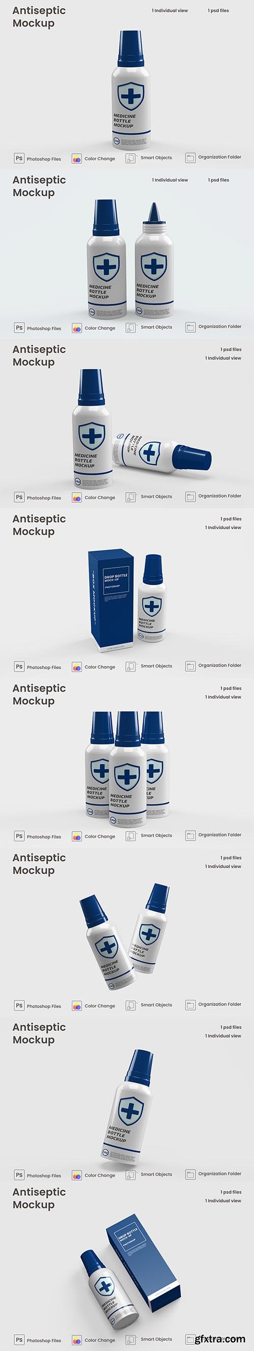 Antiseptic dropper bottle mockup
