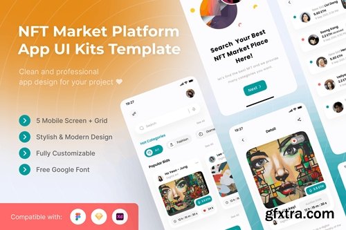 NFT Marketplace Platform Mobile UI Kits Template