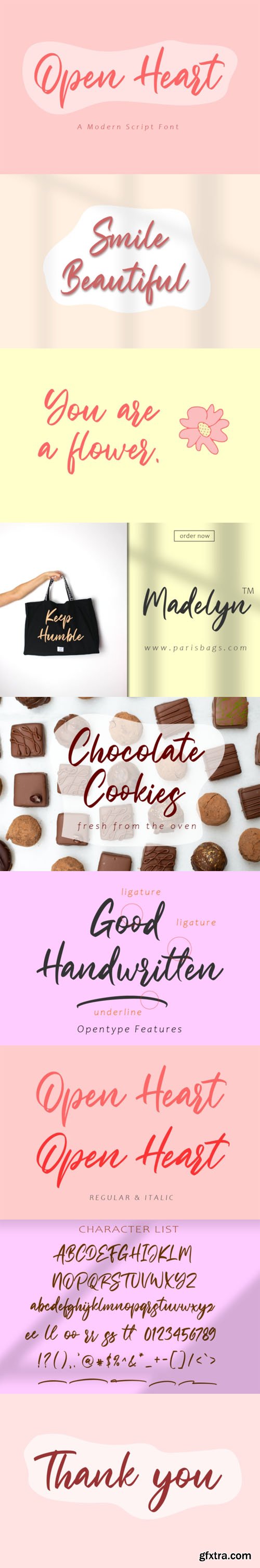 Open Heart - Modern Script Font Open Heart - Modern Script Font