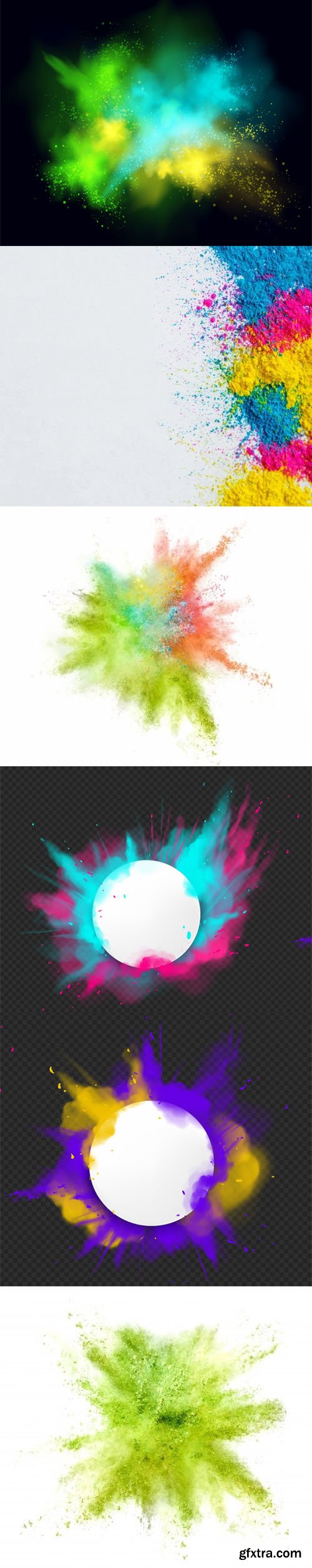Amazing Paint & Powder Explosions Vector Design Templates