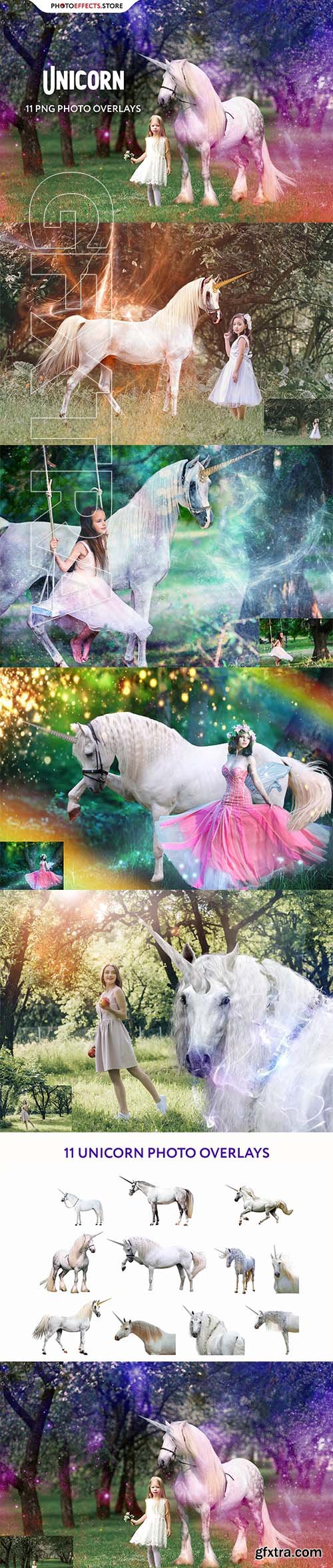 CreativeMarket - 11 Unicorn Photo Overlays 6652855