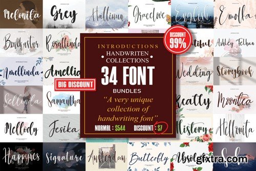 Bundles font handwriting collections