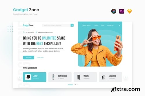 Gadget Zone - Gadget Marketplace Website Hero UI