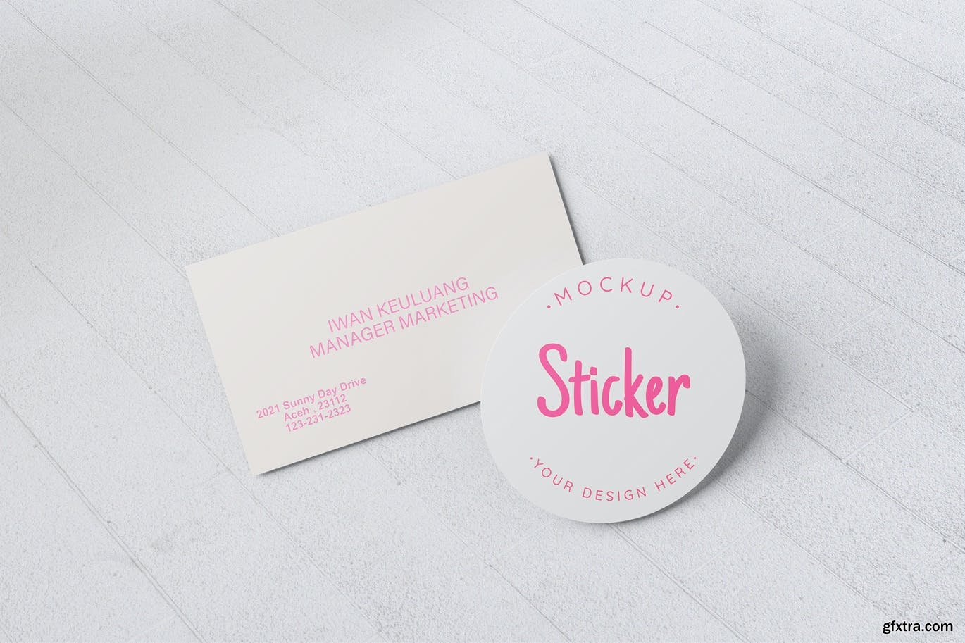 Business Card and Sticker Mockups » GFxtra