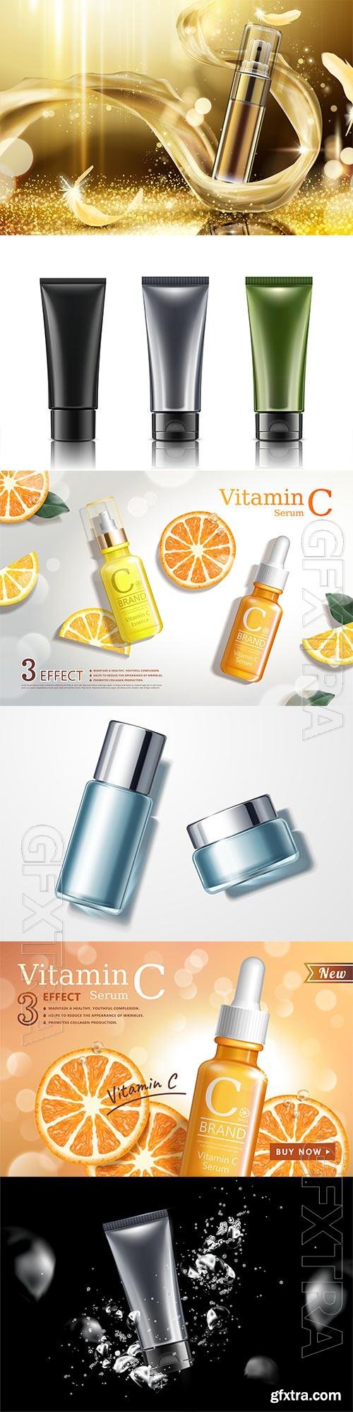 Packaging for cosmetics in vector