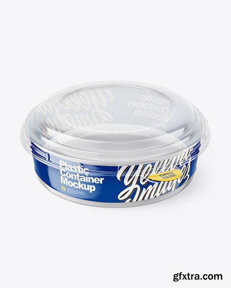 Clear Plastic Container with Arugula Salad Mockup 89170