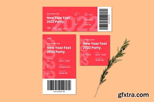 New Year Fest E-Ticket Template