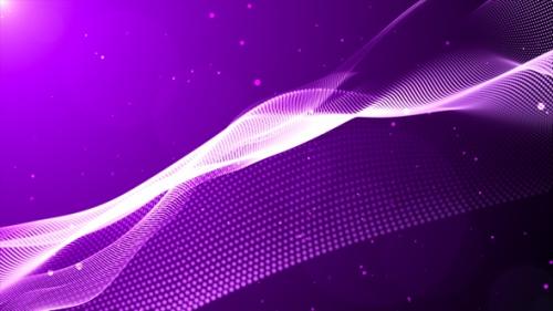 Videohive - Abstract Pink Digital Particle Lines Wave Animation Background Seamless Loop V6 - 34865572 - 34865572
