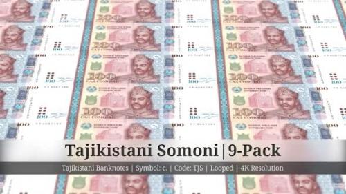 Videohive - Tajikistani Somoni | Tajikistan Currency - 9 Pack | 4K Resolution | Looped - 34857476 - 34857476