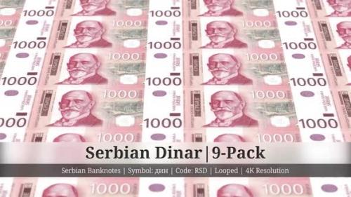 Videohive - Serbian Dinar | Serbia Currency - 9 Pack | 4K Resolution | Looped - 34858395 - 34858395