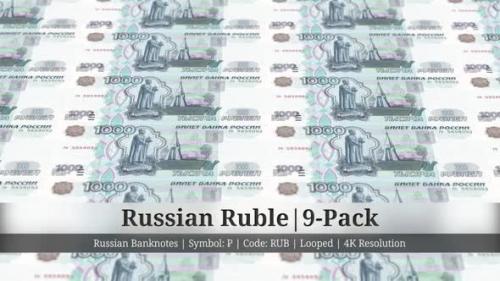 Videohive - Russian Ruble | Russia Currency - 9 Pack | 4K Resolution | Looped - 34858401 - 34858401