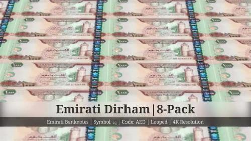 Videohive - Emirati Dirham | United Arab Emirates Currency - 8 Pack | 4K Resolution | Looped - 34858753 - 34858753