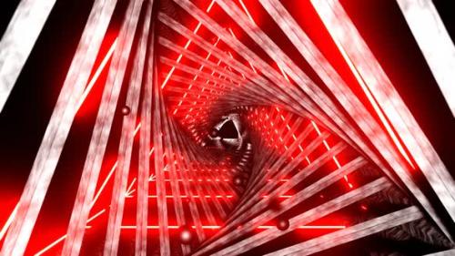 Videohive - 4K Looped 3D animation, seamless abstract red glowing neon lamps. Futuristic background - 34961874 - 34961874