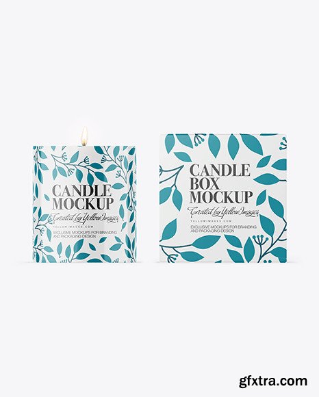 Glossy Candle W/ Box Mockup 89321