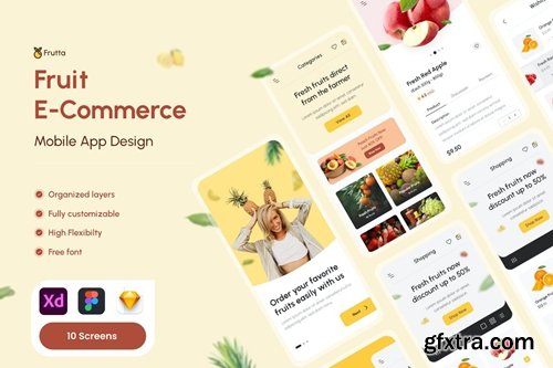 Frutta - Fruit & Grocery Deliver Mobile App UI Kit