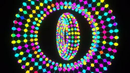 Videohive - VJ Loop Rotation of an Abstract Torus Flashing with Multicolored Lights 02 - 34951211 - 34951211