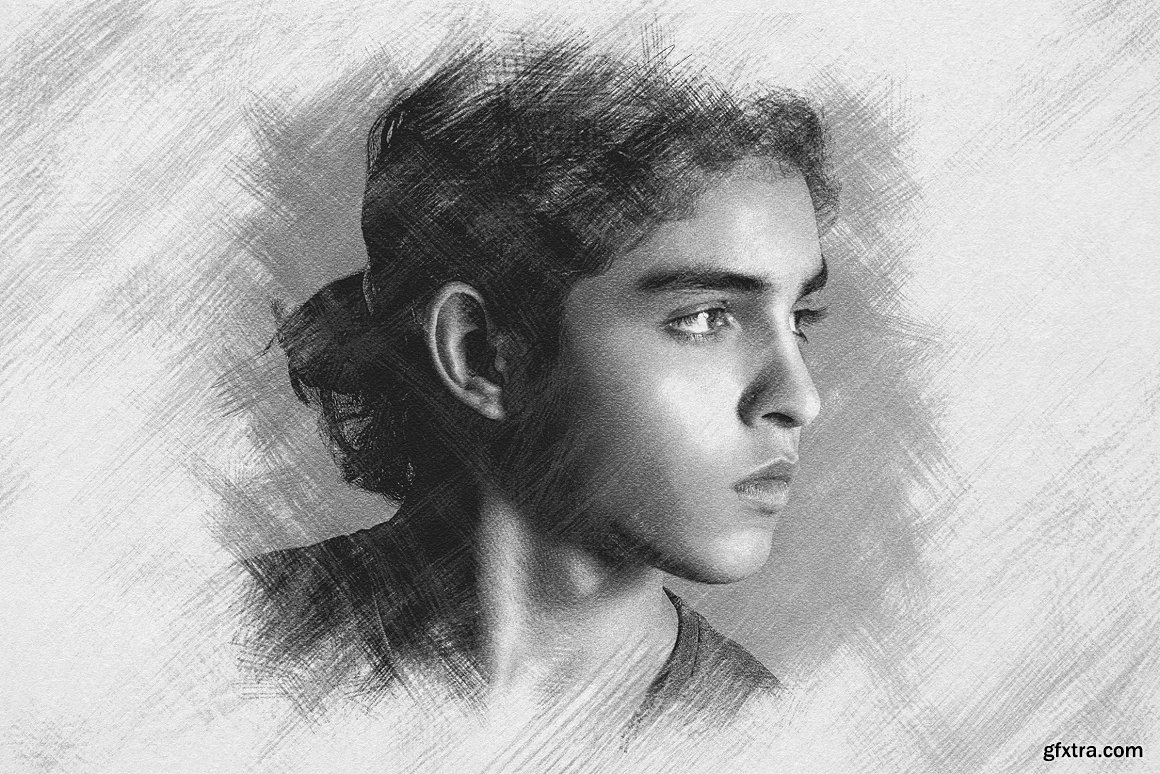 CreativeMarket Pencil Drawing Photo Effect 6606274 » GFxtra