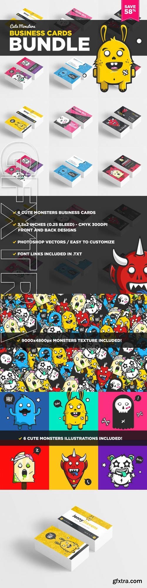 Cute Monsters Business Card Bundle 363400