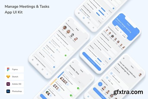 Manage Meetings & Tasks App UI Kit