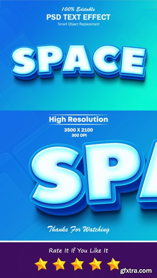 GraphicRiver - Space Cool Blue and White 3D Text Effect 31462342