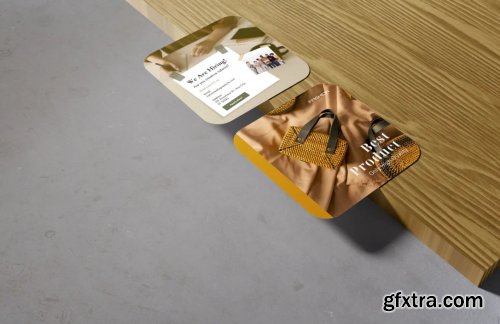 Square Business Card Mockups