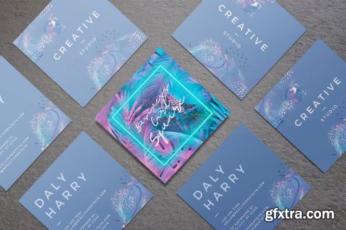 Square Business Card Mockups